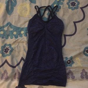 Purple Zella cross cross back workout top